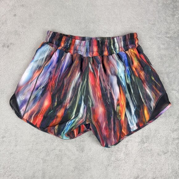 Lululemon Hotty Hot Short II Womens Running Shorts Chroma Fusion Multi/Black 4 - Picture 2 of 9